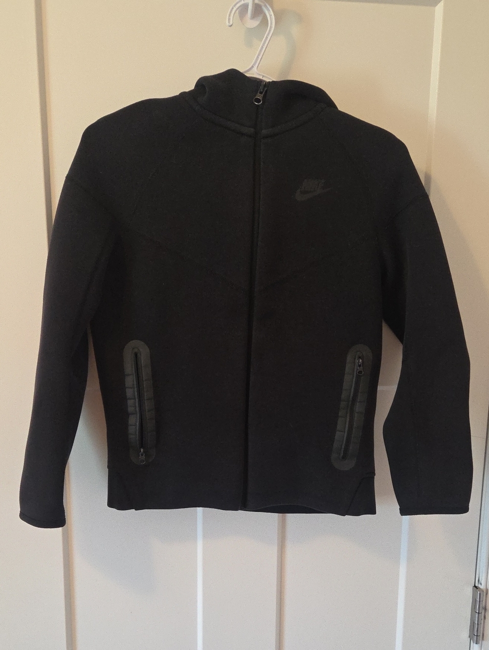 Nike Tech Boys Black Hooded Full-Zip Jacket